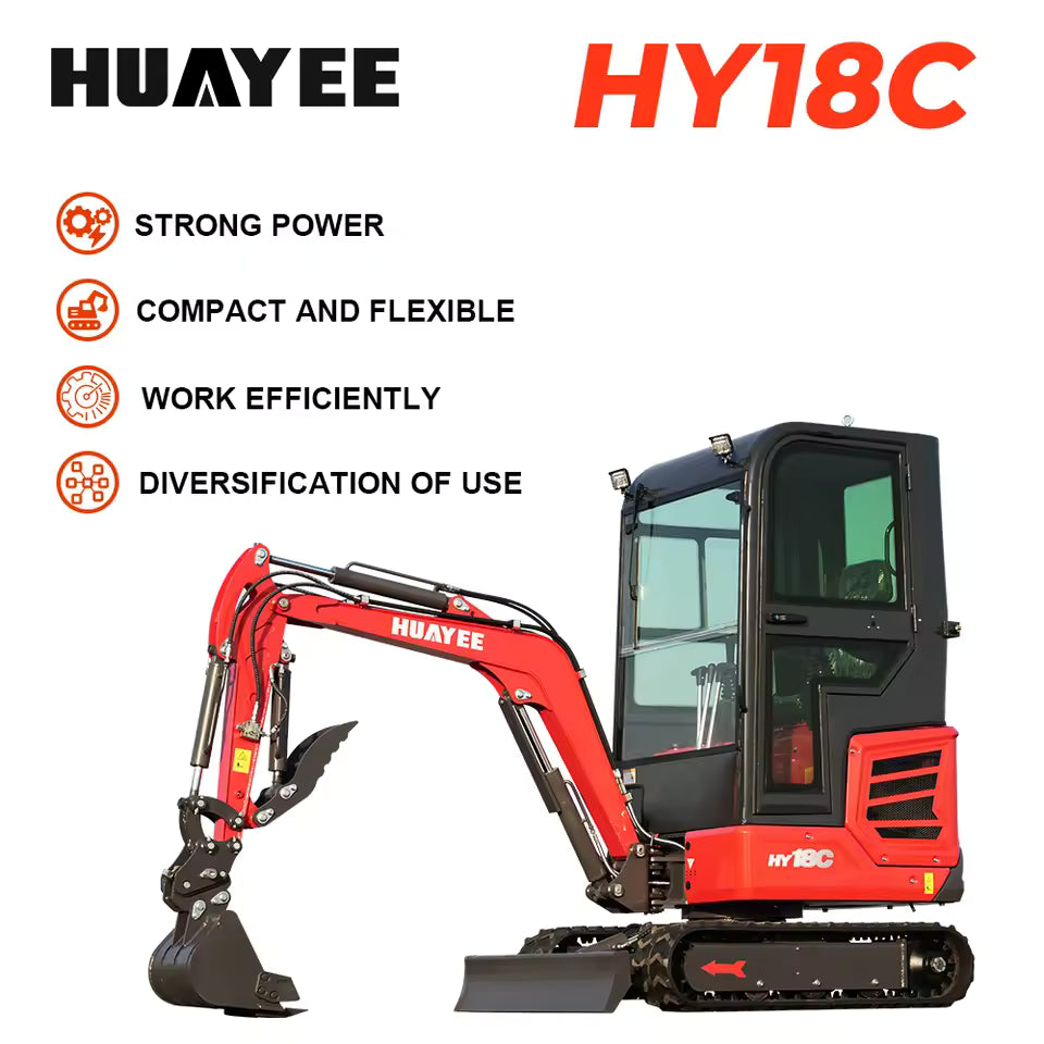 1.8 Mini Excavator with Kubota Engine Small Crawler Farm Excavators Multi-function Customized Digger for Home Use Free Shipping