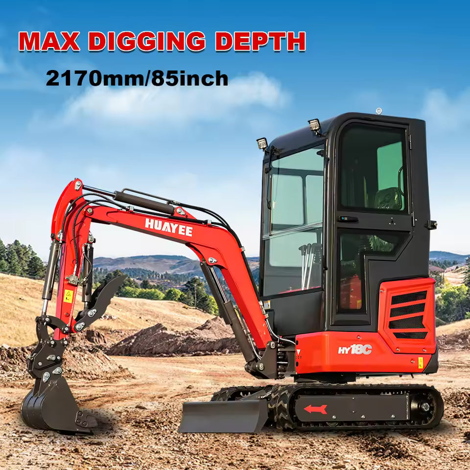 1.8 Mini Excavator with Kubota Engine Small Crawler Farm Excavators Multi-function Customized Digger for Home Use Free Shipping