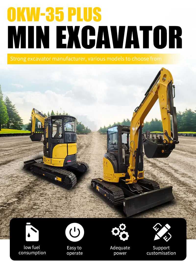 Mini excavator 3.5-ton EPA Kubota engine farm crawler excavator 2-ton 4-ton mini mini excavator